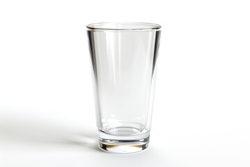 Clear glass tumbler on white