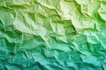 Fototapeta premium Crumpled green paper texture background with gradient shading and rough surface Generative AI