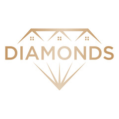 diamond house logo vector template