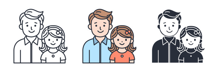 Father and Daughter icon symbol vector illustration isolated on white background