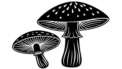 Hand-Drawn Poisonous Mushrooms Vector Illustration: Detailed and Accurate