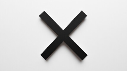 Obraz premium Black Letter X on White Background