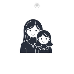 Mother and Daughter icon symbol vector illustration isolated on white background