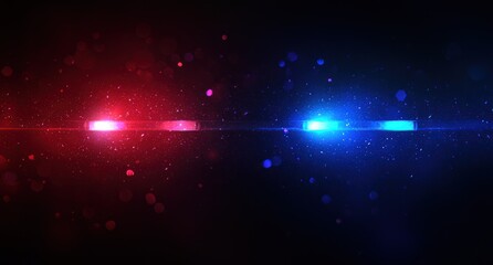 Blue and red bokeh lights against a dark background with soft glowing particles Generative AI