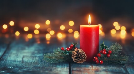 Christmas red candle 