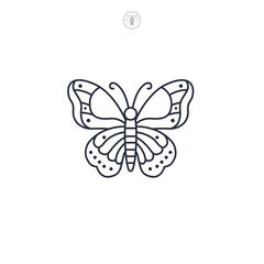 Butterfly icon symbol vector illustration isolated on white background