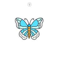 Butterfly icon symbol vector illustration isolated on white background