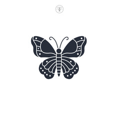 Butterfly icon symbol vector illustration isolated on white background