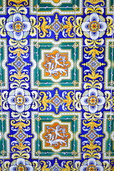 Colorful and traditional vintage tiles in Madrid