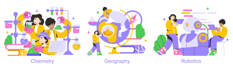 Collaborative Learning. Flat Vector Illustration © inspiring.team