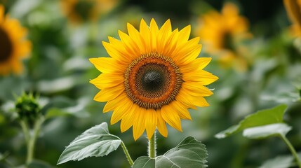 Obraz premium Bright Yellow Sunflower in Full Bloom