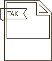 Obraz premium TAK File format icon black outline and light color text