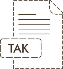 TAK File format icon dashed outline