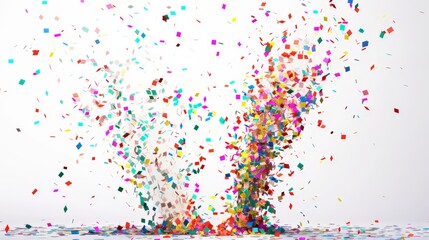 Colorful Confetti Explosion from bottom