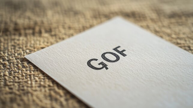 GOF Text on Card