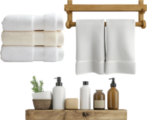 set of bathroom accessories