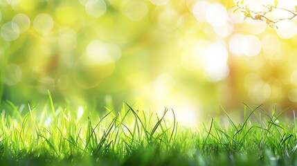 Obraz premium Green Grass in a Sunny Meadow