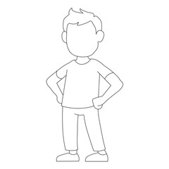 child. boy in a shirt. character of person. draw a Young Man very easy vector design.
