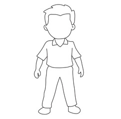 child. boy in a shirt. character of person. draw a Young Man very easy vector design.