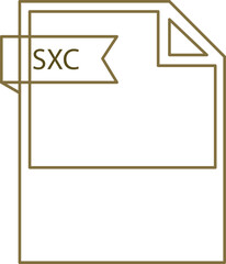 SXC File format icon black outline and light color text