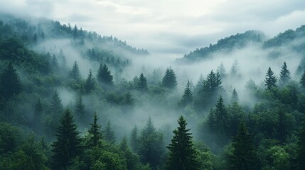 Misty Forest Landscape