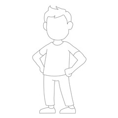 boy in a shirt. character of person. draw a Young Man very easy vector design.