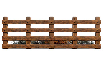 Obraz premium Light Wood Picket Fence in Detailed 3D Rendering