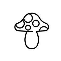 Vector mushrooms icons on white 