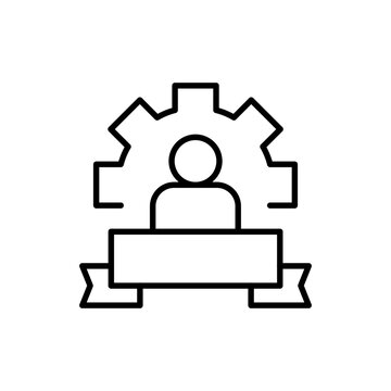 recommend clip art: PR manager outline icons, minimalist vector illustration ,simple transparent graphic element .Isolated on white background