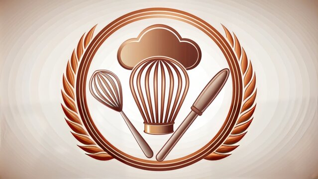 A modern, stylized illustration of a whisk, chef's hat, and spoon forming a circular crest, symbolizing a culinary institution or educational program.