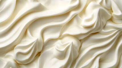 Fototapeta premium Creamy cascades resemble frothy waves, each layer as smooth as velvety yogurt. 