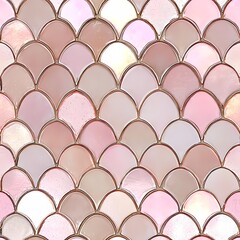 Obraz premium Elegant pink and gold tiled pattern with scales, creating a sophisticated look.