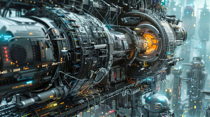 Fototapeta premium Advanced futuristic city or facility