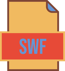 SWF File icon fill and outline crisp corners