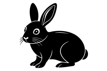 black rabbit isolated on a white background