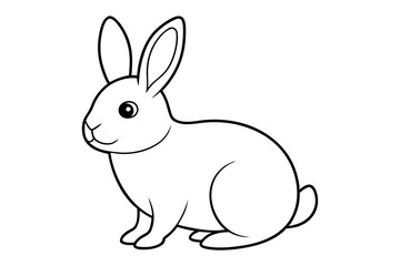 a black silhouette single  line rabbit with white background 