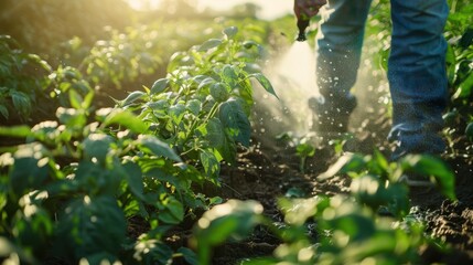 The Farmer Watering Plants