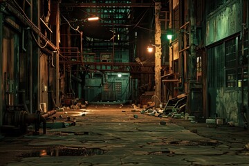 An abandoned road in a ghost town