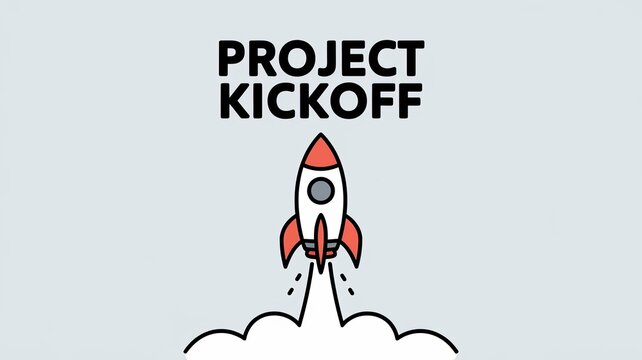 Rocket Launch for Project Kickoff Illustration