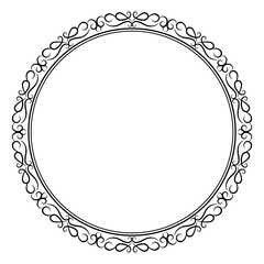 Black ornamental round frame