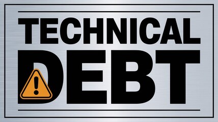 Obraz premium Technical Debt Warning Sign on Metal Background