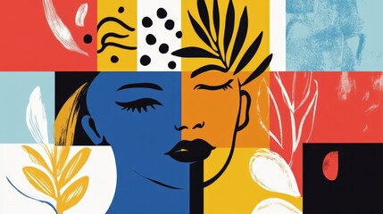 Stylized vector collection of Dolce Vita art with a minimalist Matisse-inspired design. Ideal for branding, logo design, and background use with vibrant yet simple forms.