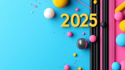 A colorful abstract background with "2025" appearing as a bold, graphic element.