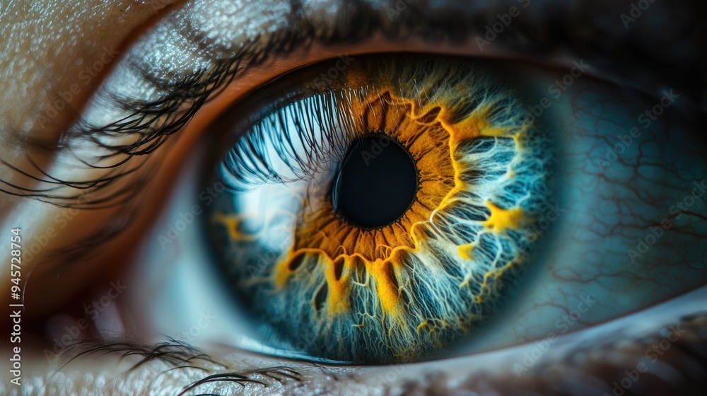 Canvas Prints A Close-Up Macro Shot of a Human Eye with an Intricate Iris Pattern