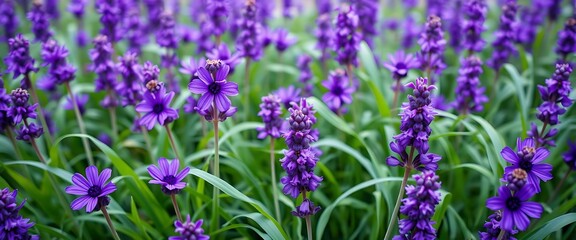 Obraz premium How about: Lavender field with flowers in the garden?