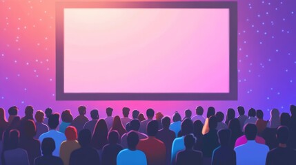 Community gathers to enjoy an outdoor movie night under the stars in a vibrant atmosphere