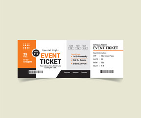 Event Ticket Design Vector File and Fully Customization