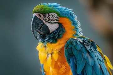 Obraz premium colorful bright parrot close up