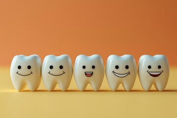 Fototapeta premium row of smiling teeth, oral hygiene
