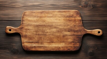 Homemade pizza cutting board for cooking or baking on a wooden tabletop. Empty pizza board ready to be used. Bakery concept in the kitchen. 